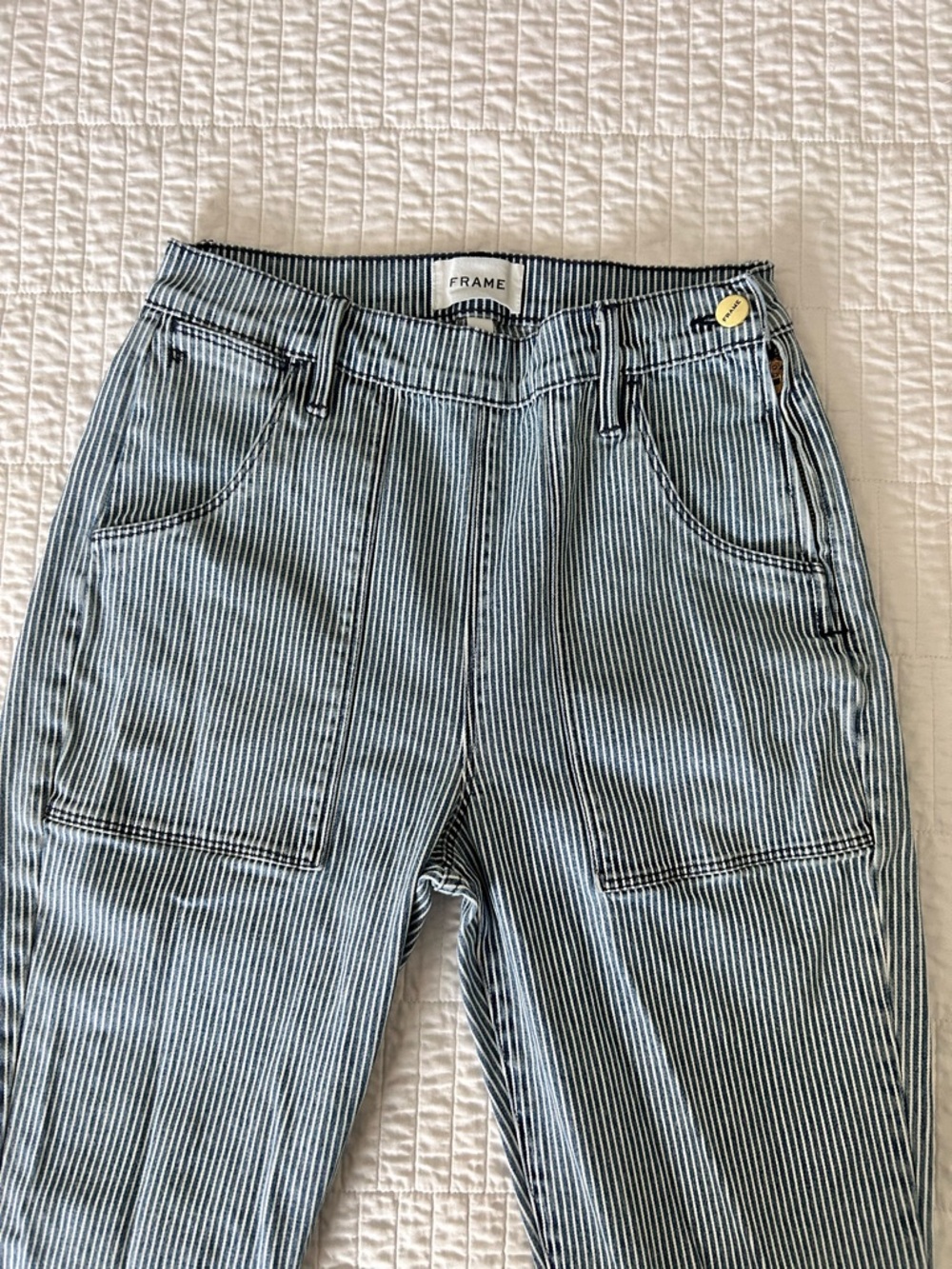 Frame Le Slim Palazzo High Waist Wide Leg Jeans - Picture 5 of 6